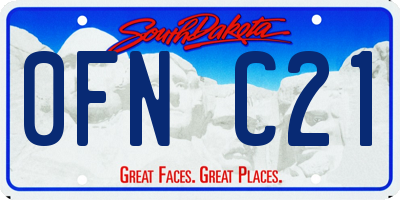 SD license plate 0FNC21