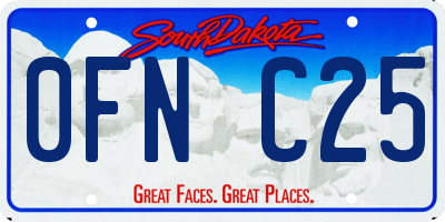 SD license plate 0FNC25