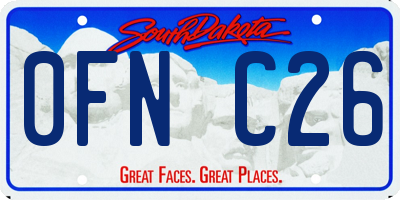 SD license plate 0FNC26