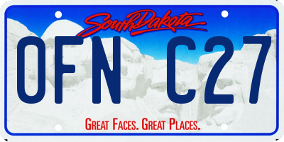 SD license plate 0FNC27
