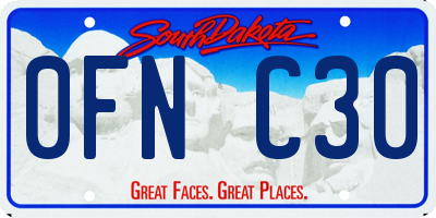 SD license plate 0FNC30
