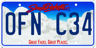 SD license plate 0FNC34