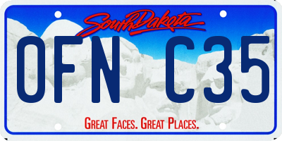 SD license plate 0FNC35