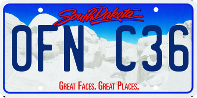 SD license plate 0FNC36
