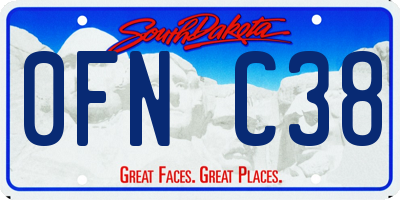SD license plate 0FNC38