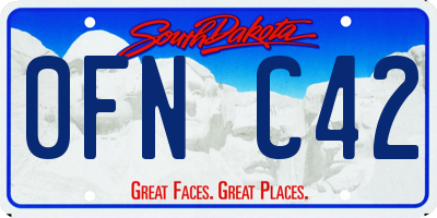 SD license plate 0FNC42