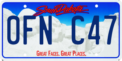 SD license plate 0FNC47