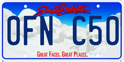 SD license plate 0FNC50
