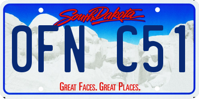 SD license plate 0FNC51