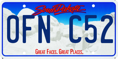 SD license plate 0FNC52