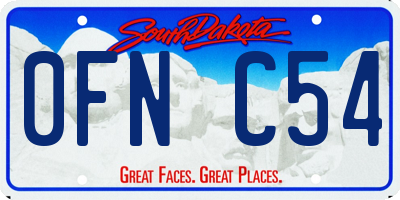 SD license plate 0FNC54