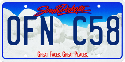 SD license plate 0FNC58