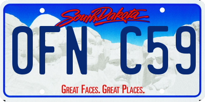SD license plate 0FNC59