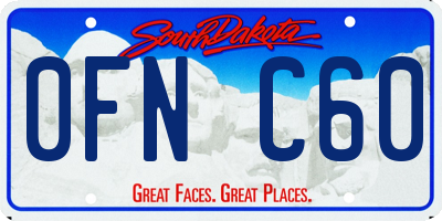 SD license plate 0FNC60