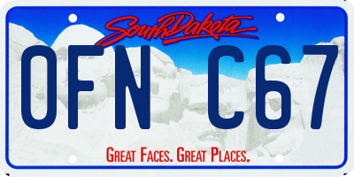 SD license plate 0FNC67