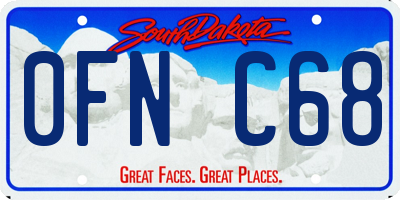 SD license plate 0FNC68