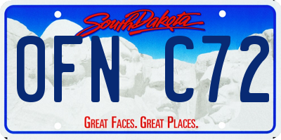 SD license plate 0FNC72
