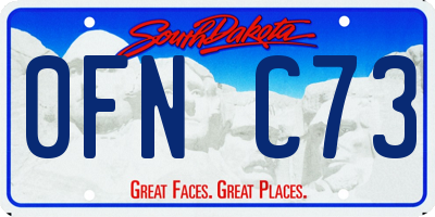 SD license plate 0FNC73