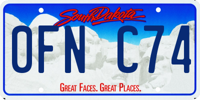 SD license plate 0FNC74