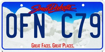 SD license plate 0FNC79