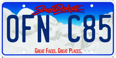 SD license plate 0FNC85