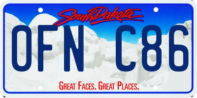 SD license plate 0FNC86