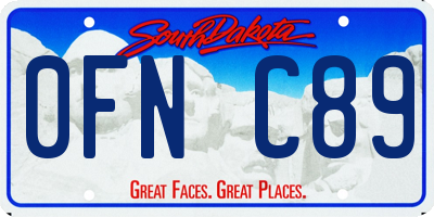 SD license plate 0FNC89
