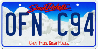 SD license plate 0FNC94