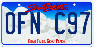 SD license plate 0FNC97