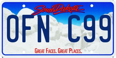 SD license plate 0FNC99