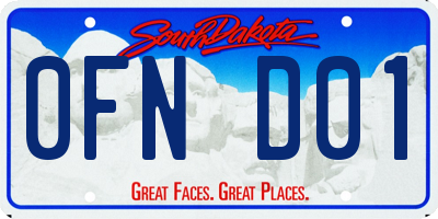 SD license plate 0FND01