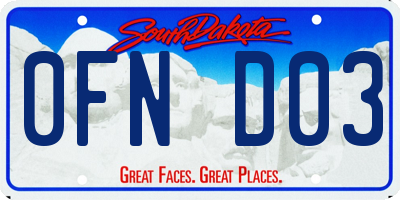 SD license plate 0FND03