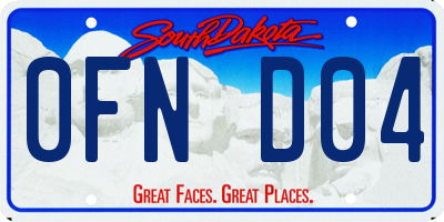 SD license plate 0FND04