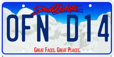 SD license plate 0FND14