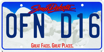 SD license plate 0FND16