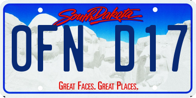 SD license plate 0FND17