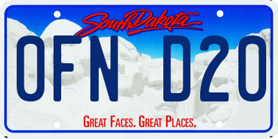 SD license plate 0FND20