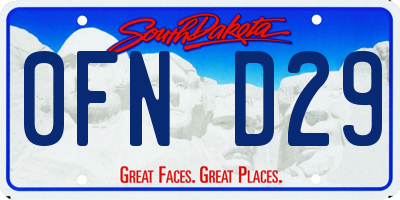 SD license plate 0FND29