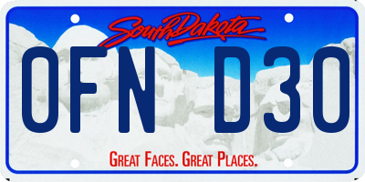 SD license plate 0FND30