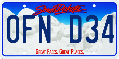 SD license plate 0FND34