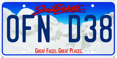 SD license plate 0FND38