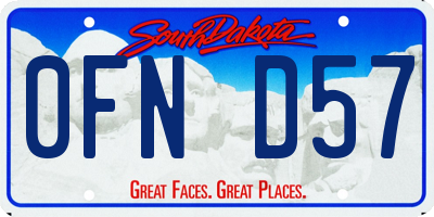 SD license plate 0FND57