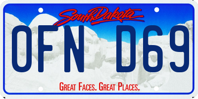 SD license plate 0FND69