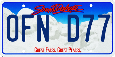 SD license plate 0FND77