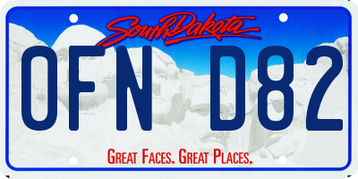 SD license plate 0FND82