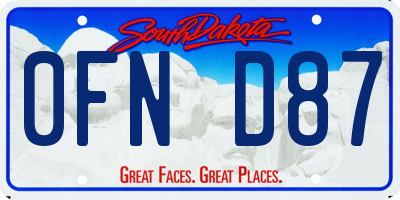 SD license plate 0FND87
