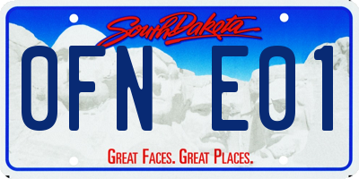 SD license plate 0FNE01