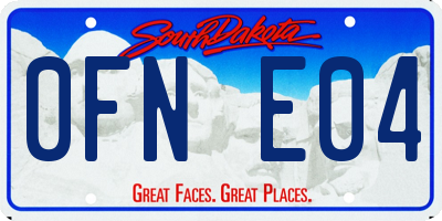 SD license plate 0FNE04
