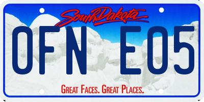 SD license plate 0FNE05