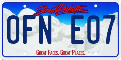 SD license plate 0FNE07